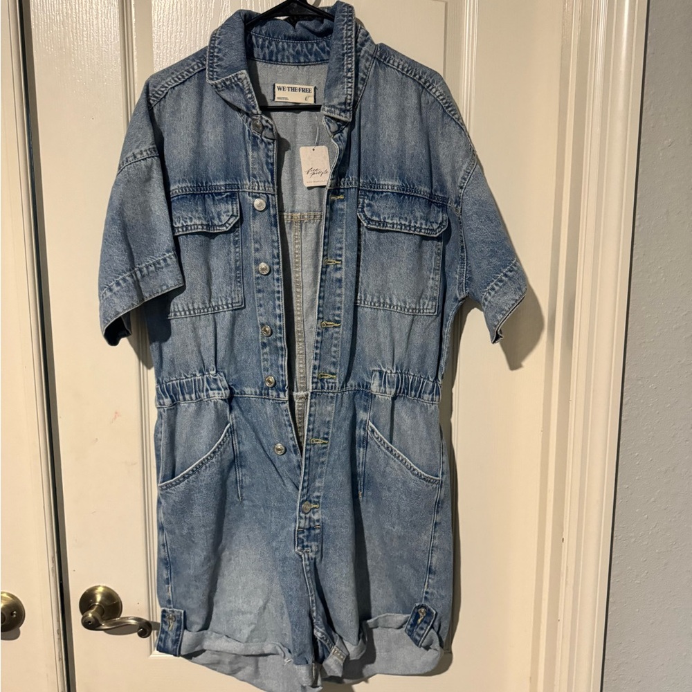 Free People Denim Jumpsuit